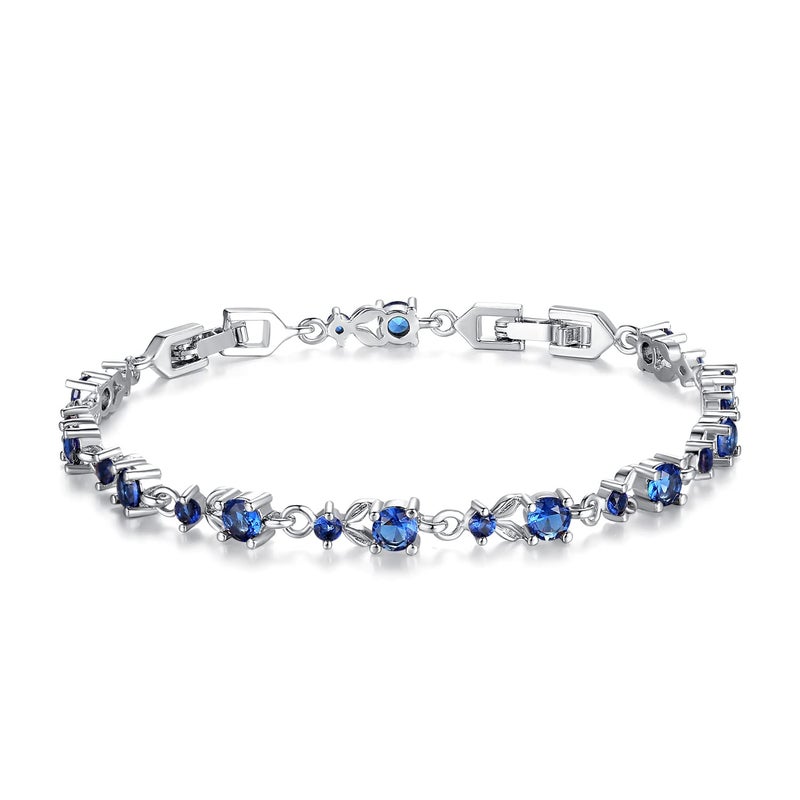 WOSTU 14K White Gold Plated 3mm Cubic Zirconia Classic Tennis Bracelet | Gold Bracelets for Women | Size 6.5-7.5 Inch - Image 1